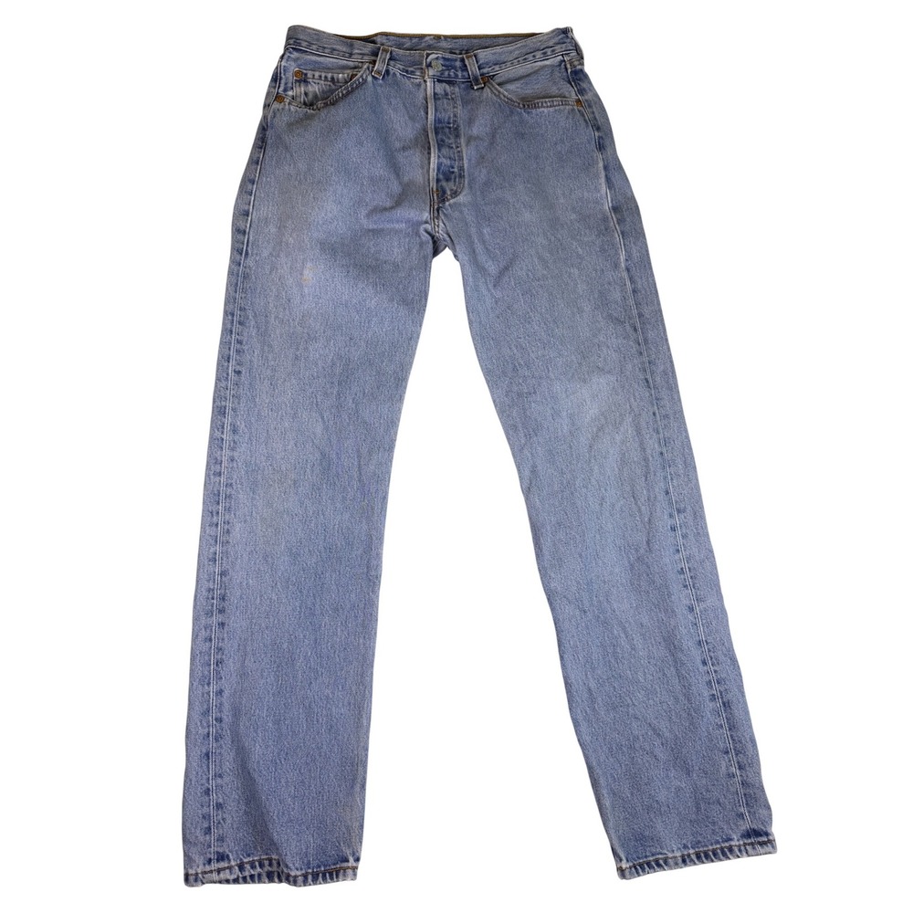 Vtg Levis 501 Jeans 33x32 (Fits 31x31) Light Wash Straight Leg Button Fly‎ USA